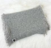 UGG Grey Knit Chunky Oversized Fringe Scarf OS