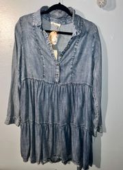 Long Sleeve Flowy Denim Dress