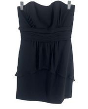 Alfred Angelo Women's Strapless Dress Mini Ruffled Party Cocktail Black NEW 8