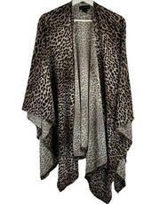 Steve Madden Leopard Cheetah Convertible Wrap Cardigan Sweater Women’s Size OS