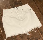 RVCA Siena White Denim Raw Hem Cutoff Mini Skirt size 31