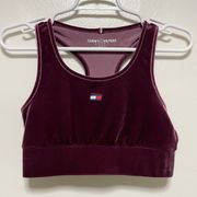 Tommy Hilfiger Sport Dark Mauve Velvet Racerback Sports Bra