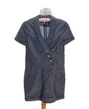 Adam Adam Lippes Coverall Romper Blue Size 4 Minimalist Classic Stealth Wealth