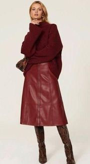 Sweet Baby Jamie Red Ruby Faux Leather Skirt Size 12 US $395