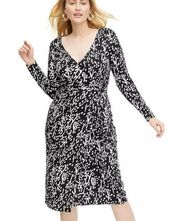 Diane Von Furstenberg X Target Long Sleeve Midi Sea Spots Black Wrap Dress Sz S