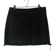 Vervet by Flying Monkey Black Distressed Denim Mini Skirt 28