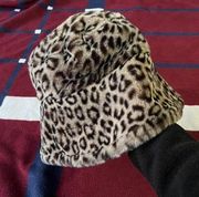 Neiman Marcus Gilly Forge London leopard print wide brim bucket hat