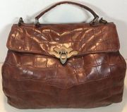 CHARLOTTE RUSSE Brown Croc Embossed Faux Leather Women's Handbag Purse