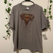 Port & Company Light Grey Superman Logo Graphic Tee Size XL