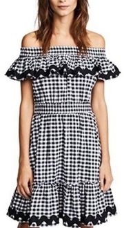 Misa Los Angeles Mirela Gingham Off Shoulder Dress