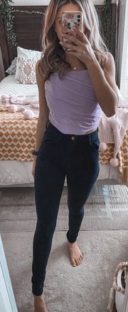 Dark Blue High Waisted Skinny Jeans 