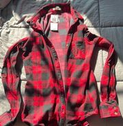 ultra flirt women’s extra small cozy knit red plaid shirt