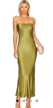 Green Satin Maxi Dress