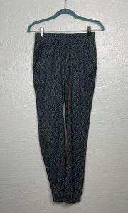 Women XS Gray Blue Patterned Sylvan Hybrid Hiking Jogger Pants Pocket