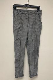 Silence + Noise Black White High Waisted Plaid Gingham Pants 2