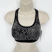 Spiritual Gangster Sports Bra NEW Sz XS/S Snakeskin Print Black Gray Racerback