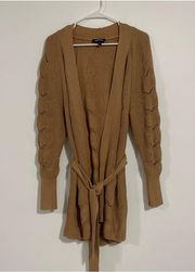 Long Tie Brown Cardigan