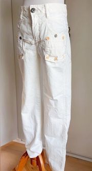 90s Marithe Francois Girbaud White Denim Jeans Size 27 Statement  Pockets