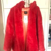 NEW UGG Koko Oversized Faux Fur Coat Hooded Jacket Pockets Women Size M/L