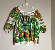 Juicy Couture 74 Women's Hawaiian Floral Print  Short Sleeve Shirt Size L