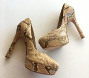 Joan &‎ David Daquelia Snakeskin Leather Heels