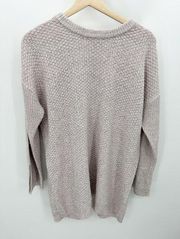 Cupio Sweater Women SIZE XL Pink Grey Shimmer Long Sleeve Knit Pullover