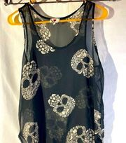 One Clothing Sheer Skull Tank