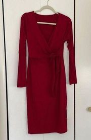 Cupshe Red Knit Tie Dress