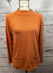 Jeanne Pierre small orange pullover long sleeve sweater - 2822