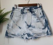 NWT BP. High Rise Tie Dye Distressed Denim Shorts