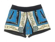 Blue Skort Chain Print Blue Gold Black White  Baroque Women’s sz 6