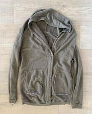 wilfred free aritzia green hooded zip up studded jacket hoodie