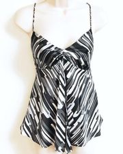 🆕 Adrienne Vittadini silk camisole tank top plunging v neck black white