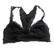 SZ M black crochet bralette