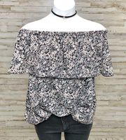 Wildflower Deb Top Womens Size S Black Off the Shoulder