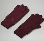 Lululemon Warm Revelation Merino Wool Tech Gloves Cassis Nwt