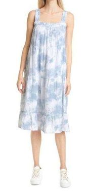 Rails Amaya Tiered Sundress Tie Dye Midi Blue White Size XS