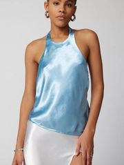 Solis Satin Asymmetrical Halter Top