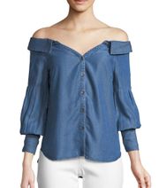 Off-the-Shoulder Chambray Top