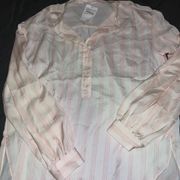 BB Dakota Pink Satin Striped Quarter Button Down