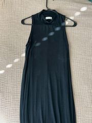 Black Stretchy High Neck Dress