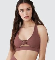 Beach Riot Twist Top Toast Small Earthtone Neutral Ribbed Yoga Athleisure NWT