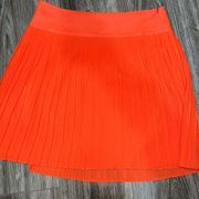 Loft Ann Taylor Orange Pleated Skirt