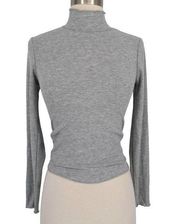 Ten Sixty Sherman Ribbed Mock Neck Long Sleeve Top Grey XS NWT