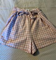 Light Pink Checkered Shorts 