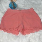 Tobi High Waisted Chiffon Coral  Layered Scalloped Shorts Size Small