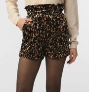 MinkPink Crushed Velvet Leopard High Waist Shorts Women’s Medium