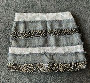 sequin mini skirt wool blend