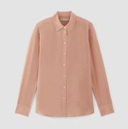 NWOT Everlane Women Blush Pink Clean Silk Relaxed Shirt Button Down Size XS