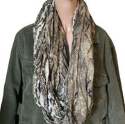 ✨HP✨EXPRESS Gold Brown Animal Snake Print Infinity Scarf✨